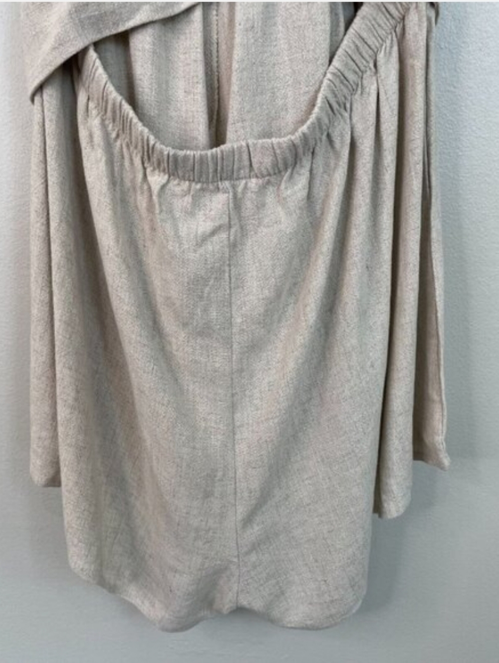 Princess Polly Ragnar Tie-Front Romper 10 Beige Linen Blend Short Sleeve Women's - Picture 6 of 15